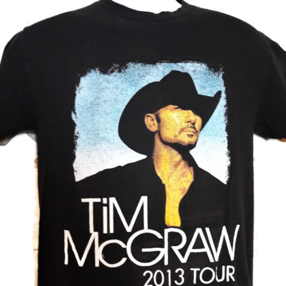 Tim McGraw 2013 Tour Tee Black Two Lanes of Freedom Brantley Gilbert Alstyle S